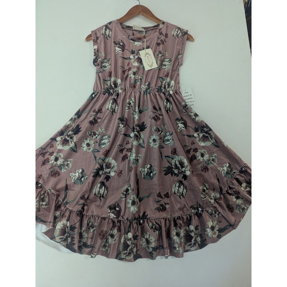 *NEW* Joyfolie Mia Joy Girls Size 12 Amoura Pink Floral Velvety Summer Dress
